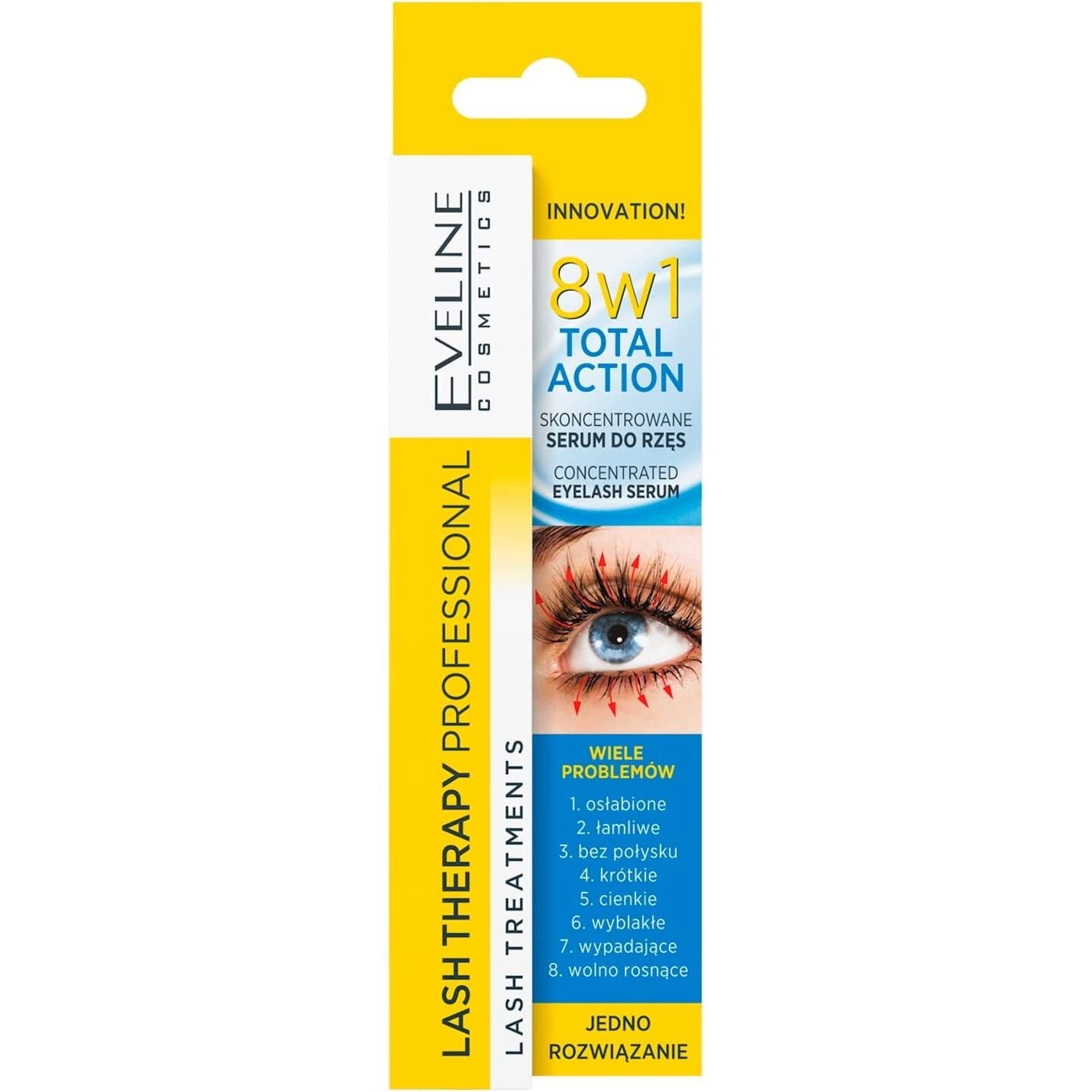 Eveline 8-in-1 Eyelash Serum - Total Action Conditioner & Mascara Base Primer