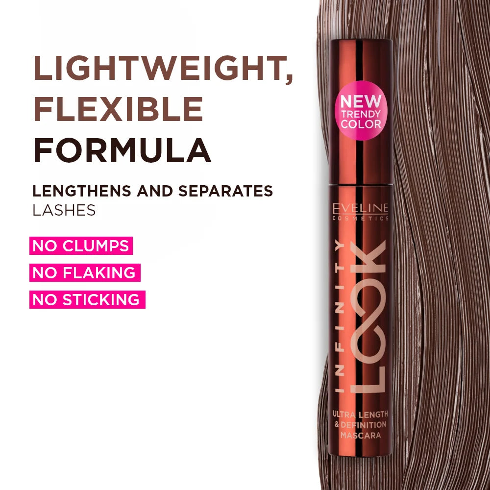 Longer, defined lashes with Eveline Infinity Look lengthening mascara