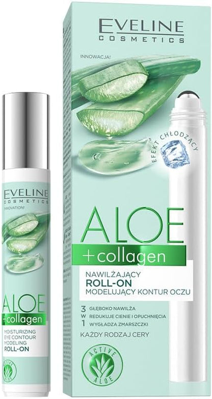 Eveline Organic Aloe + Collagen Moisturising Eye Contour Roll-On, 15ml