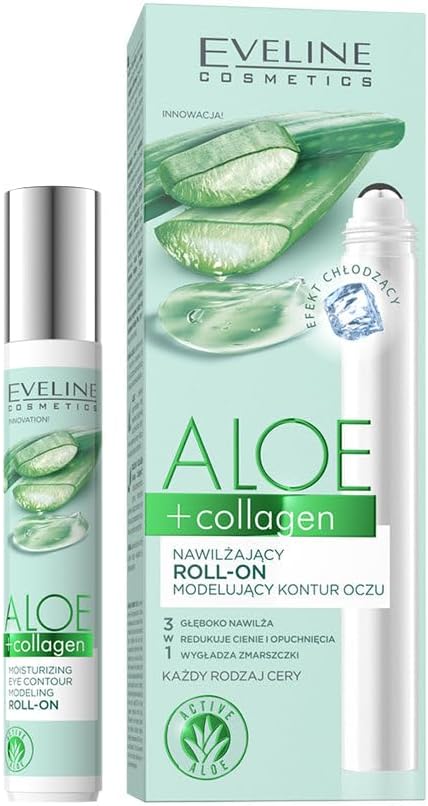 Eveline Organic Aloe + Collagen Moisturising Eye Contour Roll-On, 15ml