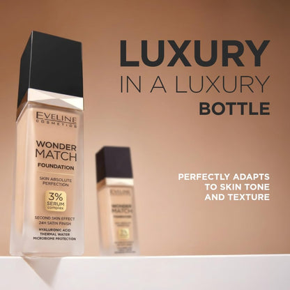 Eveline Wonder Match Luxury Adaptive Foundation – 30 Cool Beige, 30ml – image 6