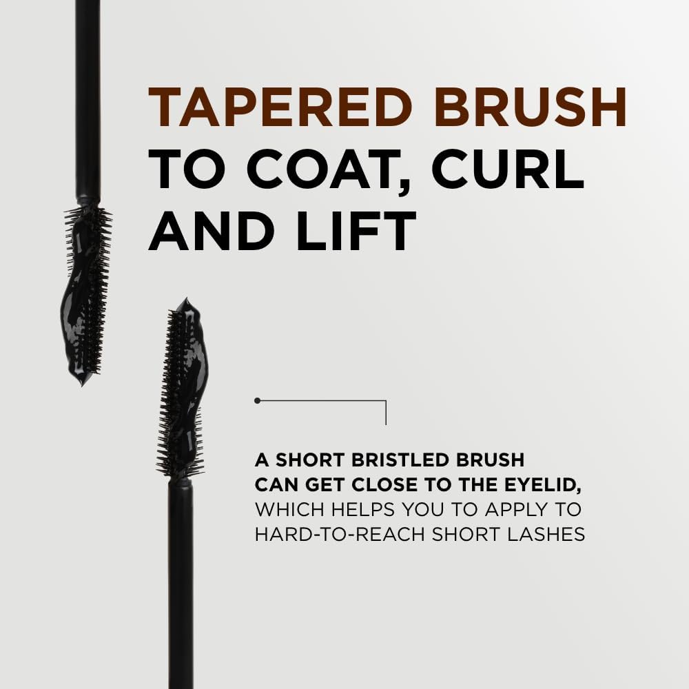 The Infinity Look mascara brush, shaped to coat, curl and lift and to reach short lashes close to the eyelid