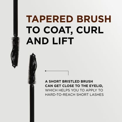 The Infinity Look mascara brush, shaped to coat, curl and lift and to reach short lashes close to the eyelid