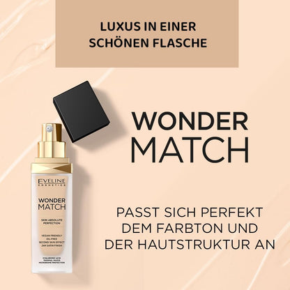 Eveline Wonder Match Luxury Adaptive Foundation, 30ml