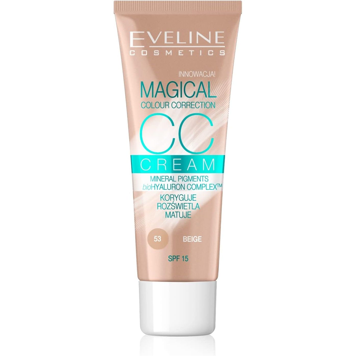 Eveline CC Foundation 53 Beige 30ml – Vegan Long Lasting Formula