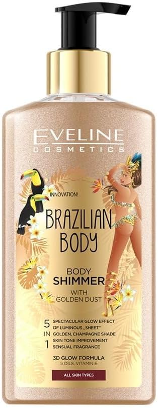 Eveline Brazilian Body Shimmer with Golden Dust 150ml bottle