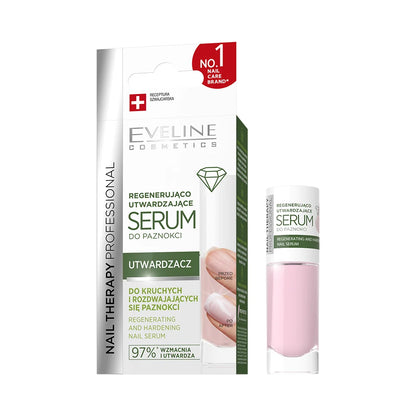Eveline Nail Therapy Professional regenerating and hardening nail serum 8ml, box and bottle