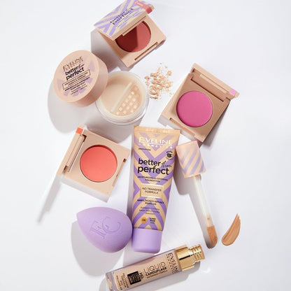 Eveline Better Than Perfect under-eye powder with other Eveline makeup products
