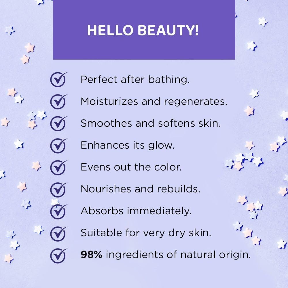 Beauty & Glow benefits: moisturises, smoothes, evens skin colour, absorbs immediately, 98% natural origin