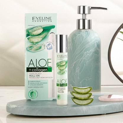 Eveline Organic Aloe + Collagen Moisturising Eye Contour Roll-On, 15ml
