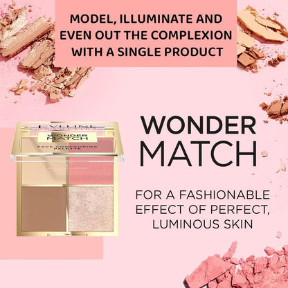 Eveline Wonder Match contouring palette shade 02 powders close up