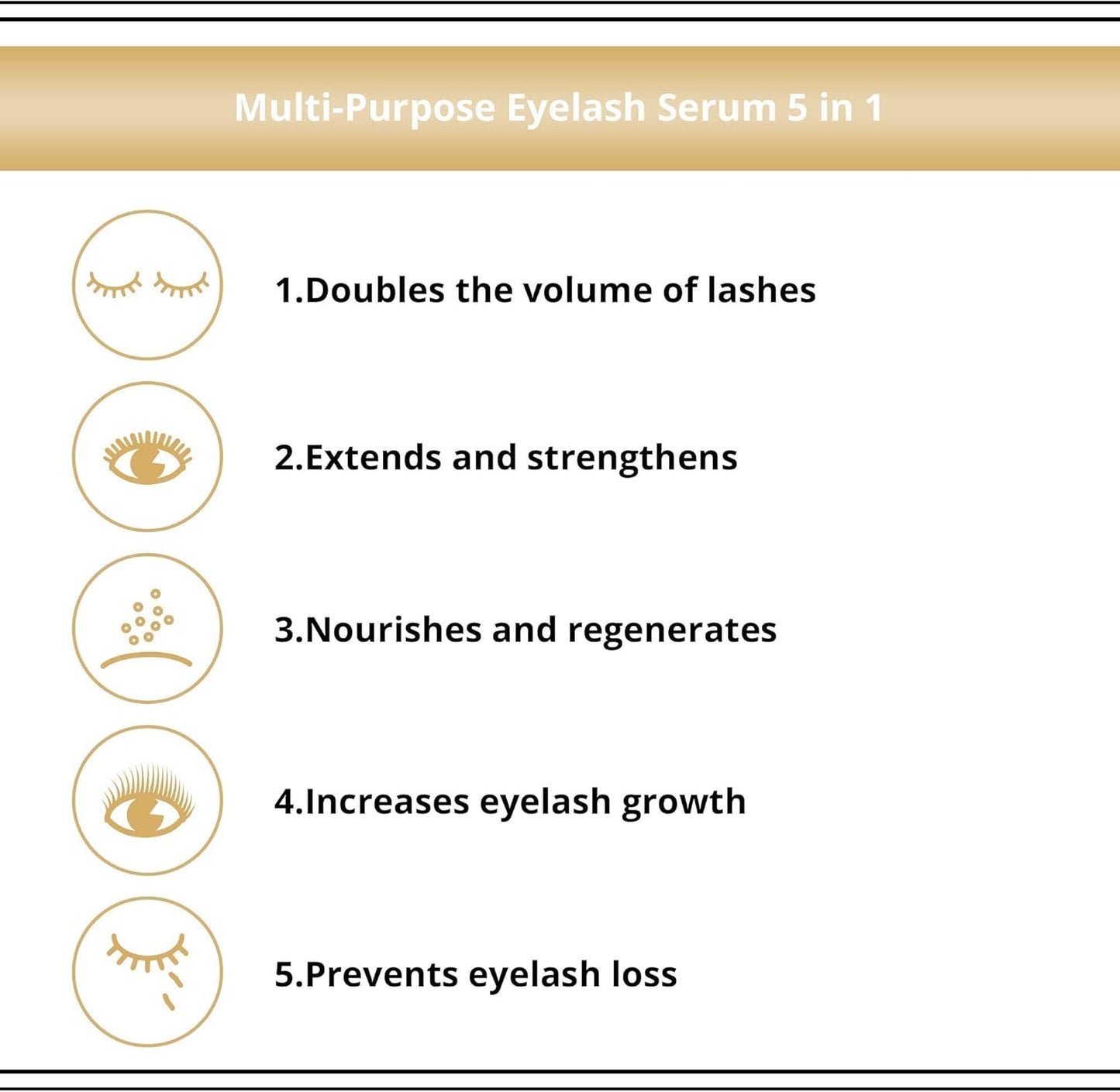 Eveline Cosmetics SOS Lash Booster 5-in-1 Lash Serum with Argan Oil, 10ml