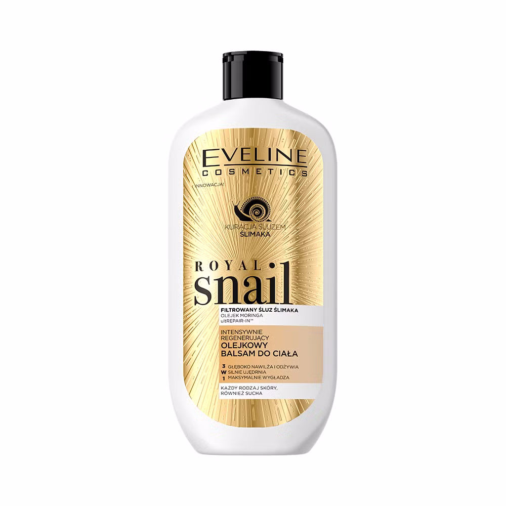Eveline Royal Snail 3-in-1 regenerating oil body balm 350ml bottle