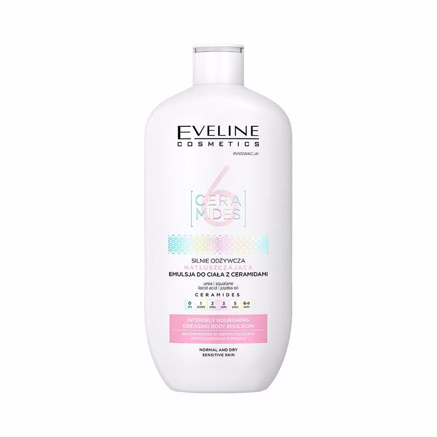 Eveline 6 Ceramides Hypoallergenic Nourishing Body Emulsion for Dry & Sensitive Skin, 350ml
