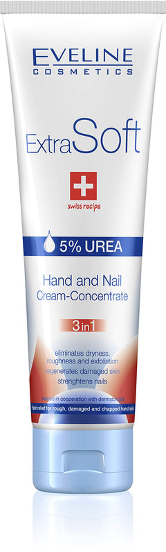 Eveline Extra Soft hand and nail cream-concentrate with 5% urea, 100ml tube