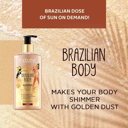 Eveline Brazilian Body Shimmer makes your body shimmer with golden dust