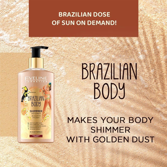 Eveline Brazilian Body Shimmer makes your body shimmer with golden dust