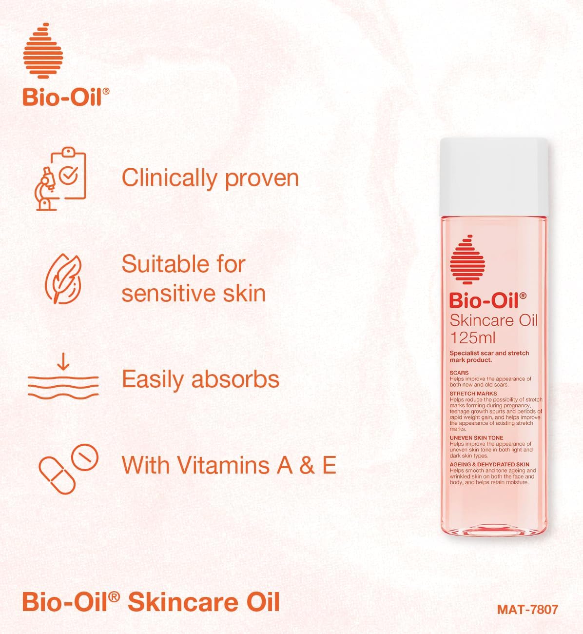 Bio-Oil Skincare Oil for Scars and Stretch Marks, 125ml