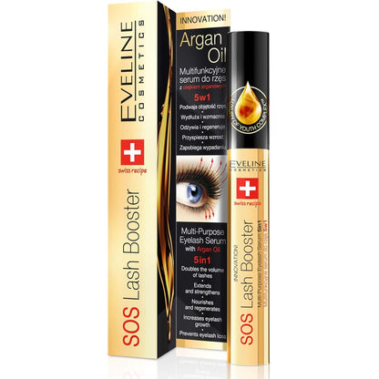Eveline SOS Lash Booster 5-in-1 lash serum with argan oil, 10ml