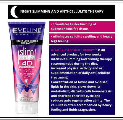 Eveline Smooth 4D Night Body Serum – Overnight Firming Care, 250ml