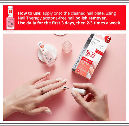 Eveline SOS Nail Strengthener with Calcium & Collagen, 12ml