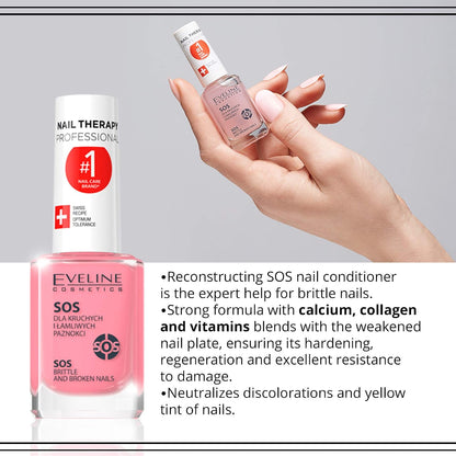 Eveline SOS Nail Strengthener with Calcium & Collagen, 12ml