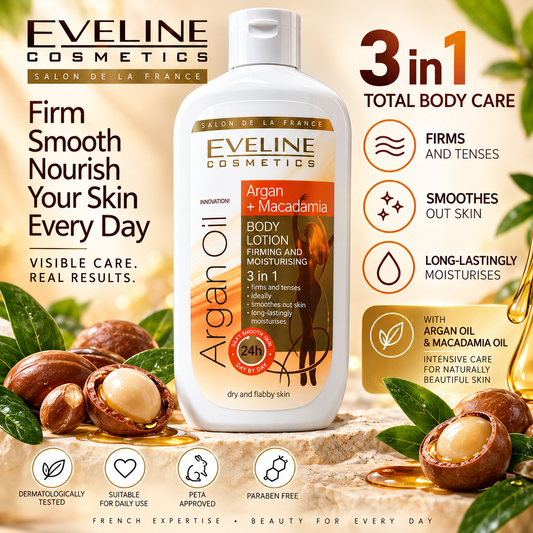 Eveline Argan Oil 3-in-1 Firming & Moisturising Body Balm, 350ml – image 2