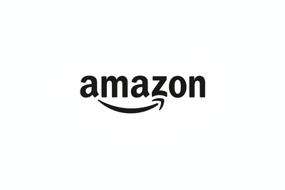 Amazon Logo - Monochrome White Background