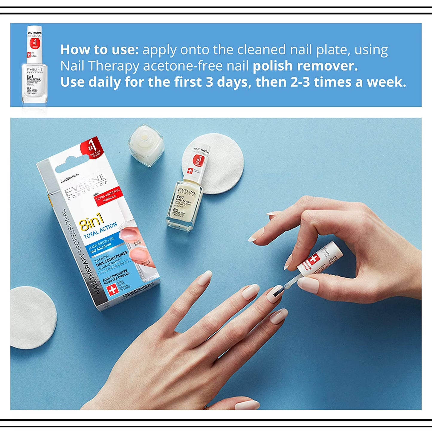 Eveline 8-in-1 Nail Strengthener, 12ml