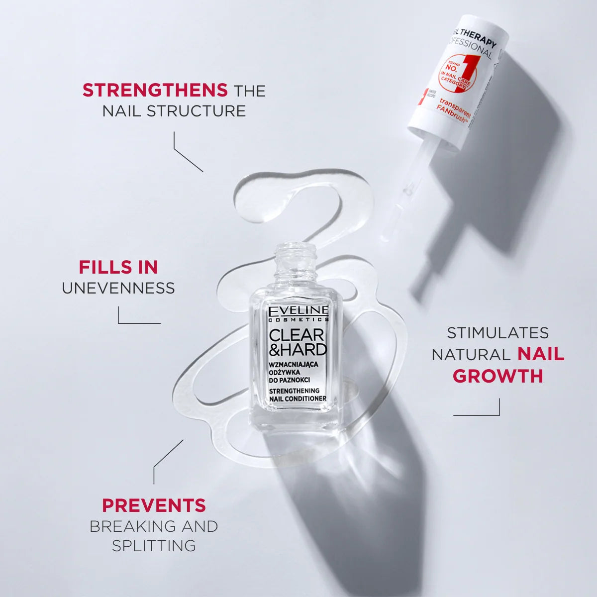 Eveline Nail Therapy Clear & Hard nail conditioner 12ml – image 3