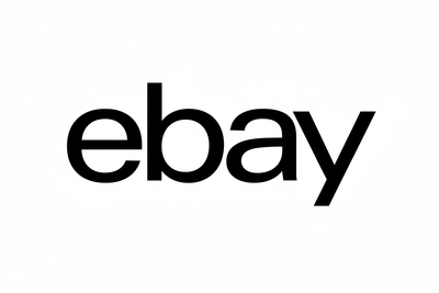 eBay Logo - Monochrome White Background