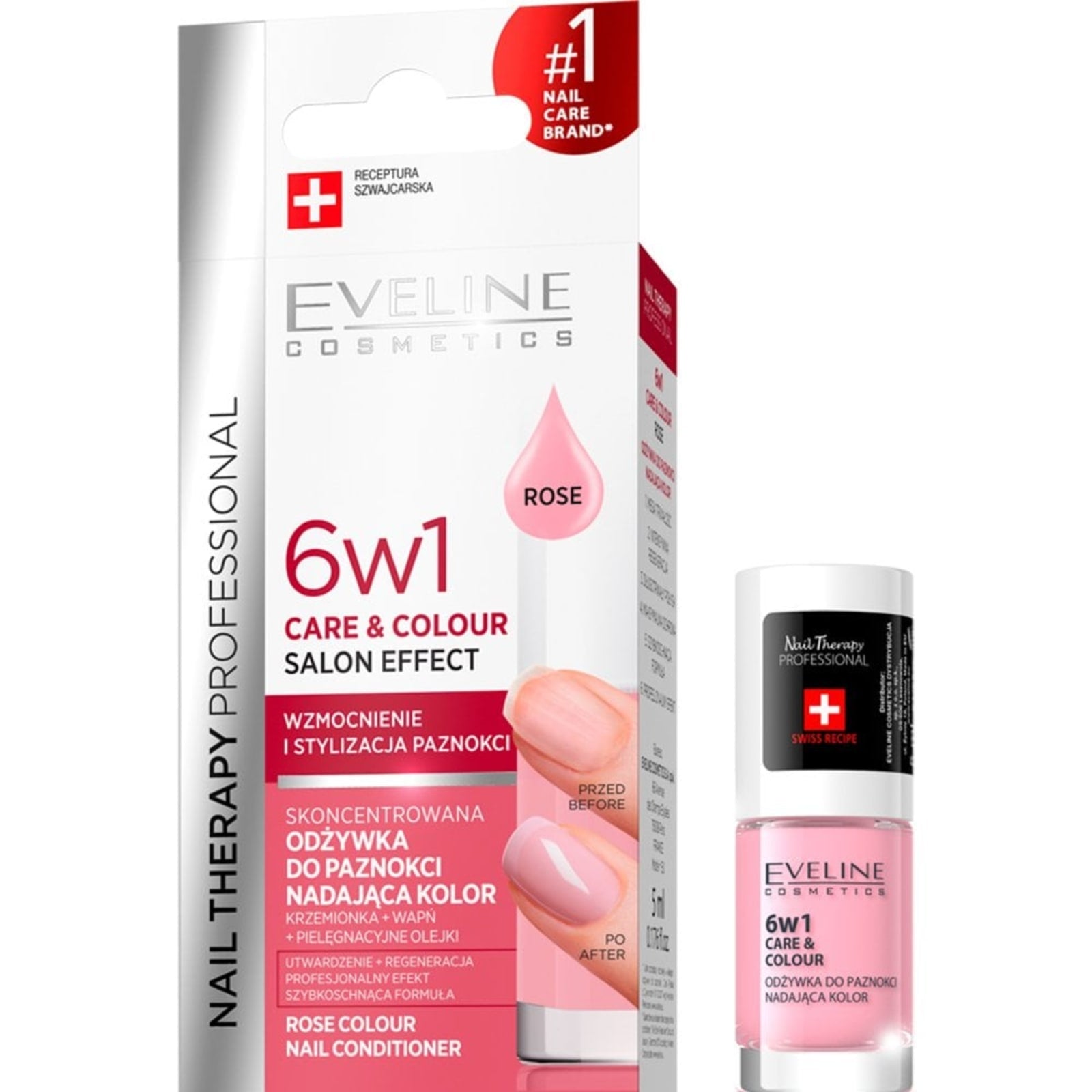 Eveline Nail Therapy 6-in-1 Colour Rose, 5ml