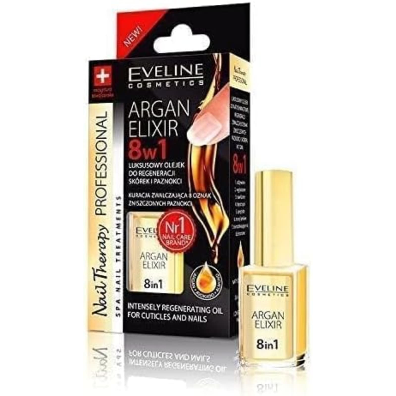Eveline 8in1 Argan Elixir Nourishing Cuticle & Nail Oil 12ml