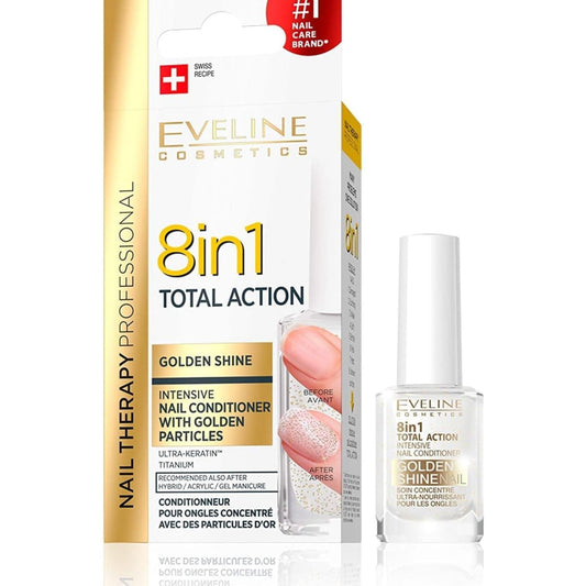 Eveline Total Action 8in1 Golden Shine Nail Conditioner, 12ml