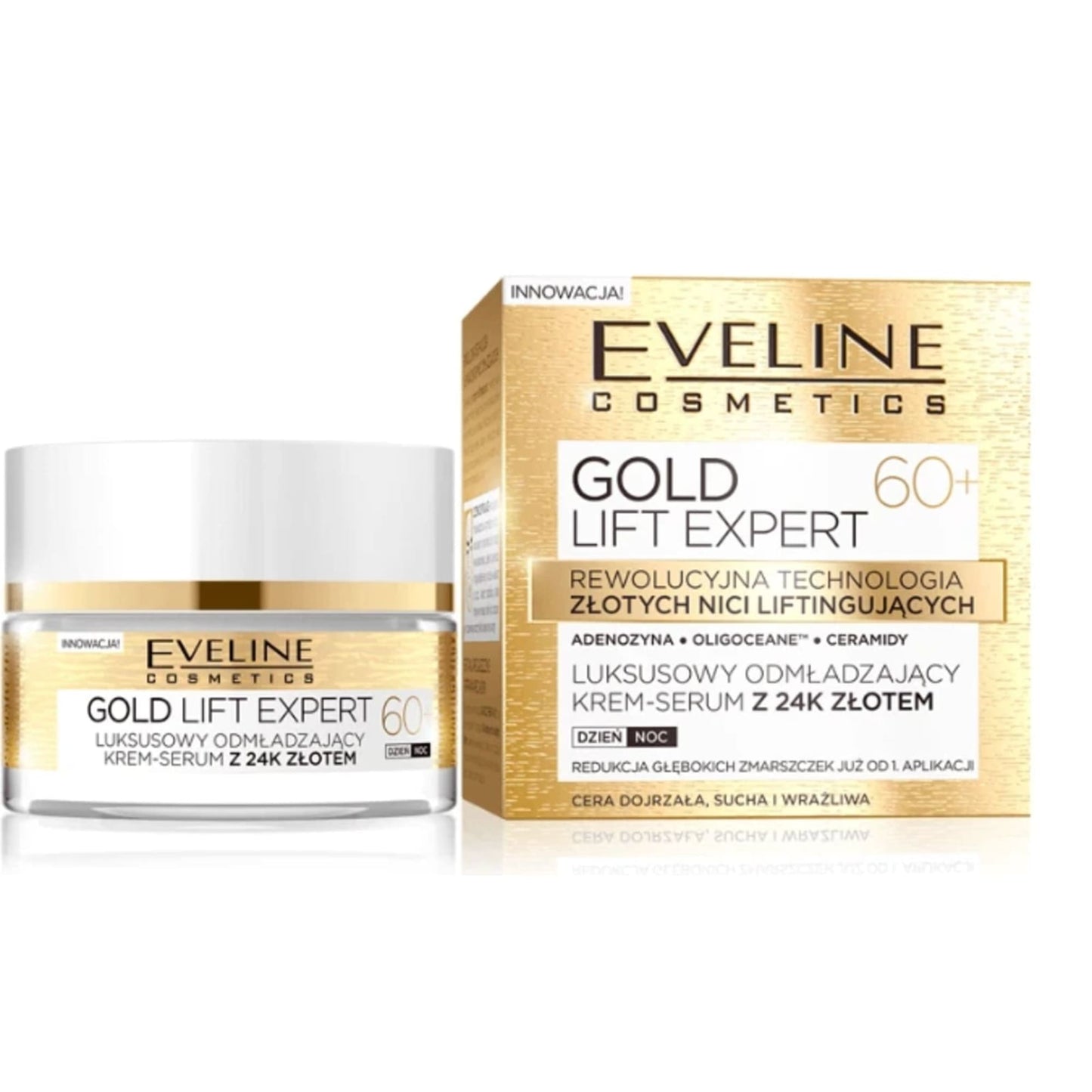 Eveline Cosmetics Gold Lift Expert Luxury Rejuvenating 24k Gold Serum Cream, 60+