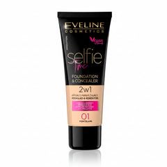 Eveline Selfie Time 2-in-1 Foundation & Concealer, Porcelain 01, 30ml