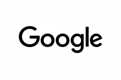 Google Logo - Bold Monochrome White Background