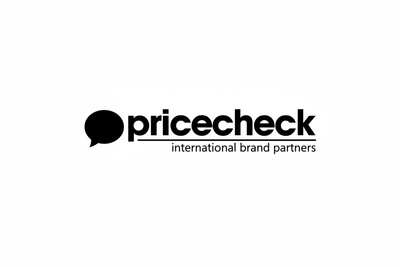 Pricecheck Logo - Bold Monochrome White Background