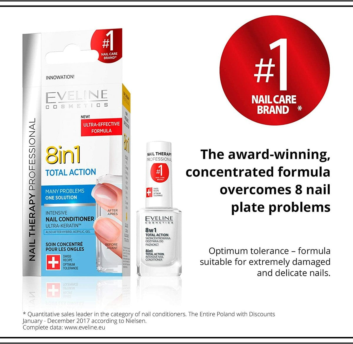 Eveline 8-in-1 Nail Strengthener, 12ml